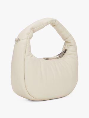 white plaque hobo bag for women tommy jeans