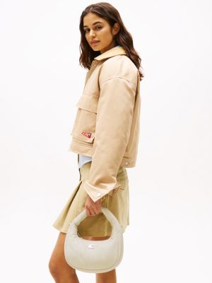 sac hobo à plaque blanc pour femmes tommy jeans