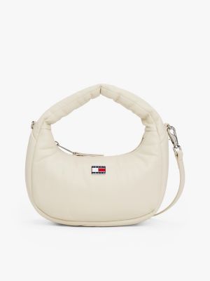 borsa hobo con placchetta white da donne tommy jeans