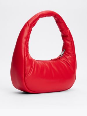 red padded handle shoulder bag for women tommy jeans