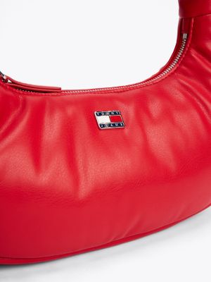 red padded handle shoulder bag for women tommy jeans