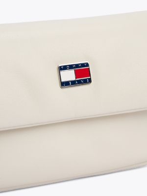 white padded flap crossbody bag for women tommy jeans