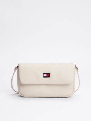 sac bandoulière à rabat rembourré white pour femmes tommy jeans