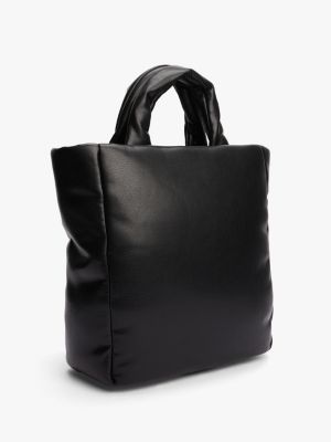 black padded handle tote for women tommy jeans