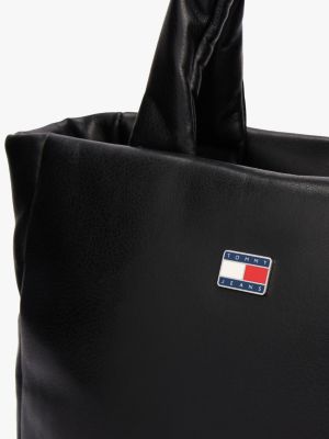 black padded handle tote for women tommy jeans