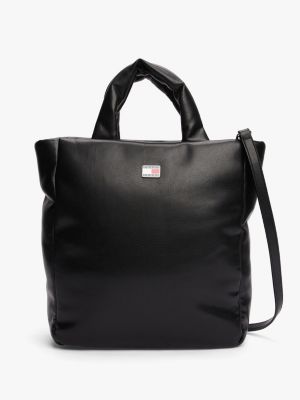 schwarz tote-bag mit gepolstertem tragegriff für damen - tommy jeans