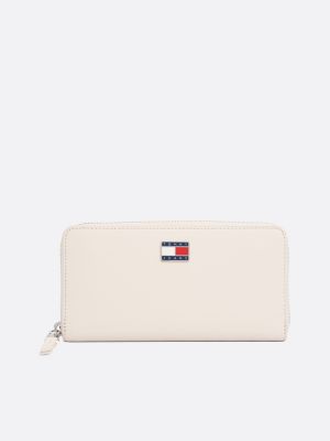 portafogli con zip e distintivo white da donne tommy jeans