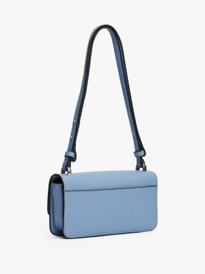 blau genarbte crossbody-tasche für damen - tommy jeans