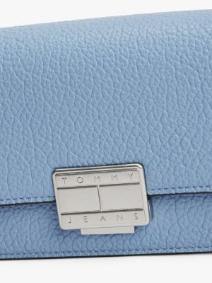 sac bandoulière à effet grain fin bleu pour femmes tommy jeans