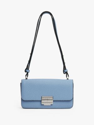 borsa a tracolla con finitura zigrinata blue da donne tommy jeans