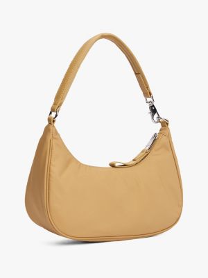 khaki iconic schultertasche mit gleichfarbigem logo für damen - tommy jeans