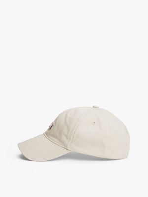 white heritage plaque baseball cap for women tommy jeans