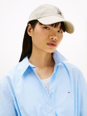 white heritage plaque baseball cap for women tommy jeans