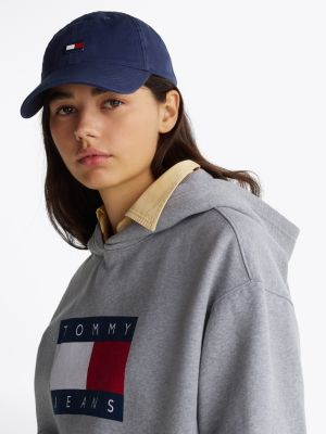 blau heritage cap mit tommy-emblem für damen - tommy jeans