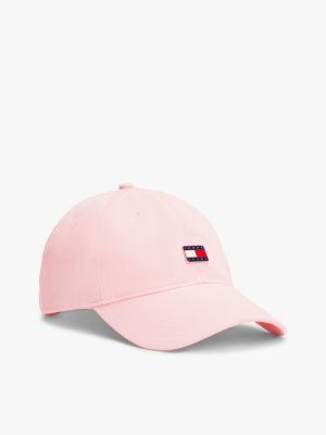 pink heritage plaque baseball cap for women tommy jeans