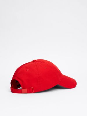 red heritage plaque baseball cap for women tommy jeans