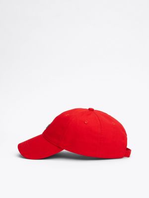 red heritage plaque baseball cap for women tommy jeans