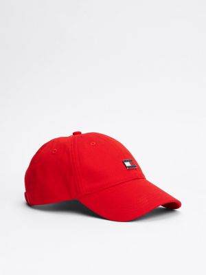 red heritage plaque baseball cap for women tommy jeans