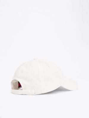 white heritage plaque baseball cap for women tommy jeans