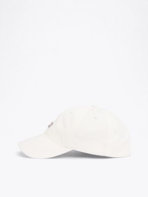 white heritage plaque baseball cap for women tommy jeans