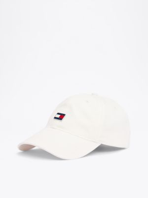 white heritage plaque baseball cap for women tommy jeans