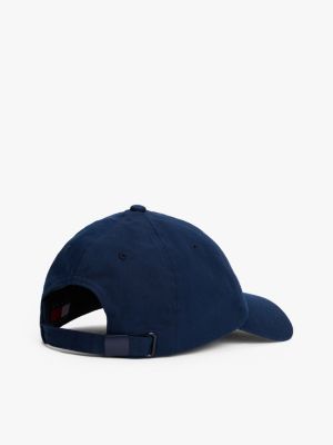 blue heritage logo patch baseball cap for women tommy jeans