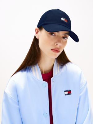 blue heritage logo patch baseball cap for women tommy jeans