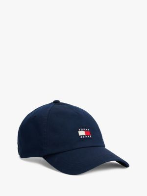 blue heritage logo patch baseball cap for women tommy jeans