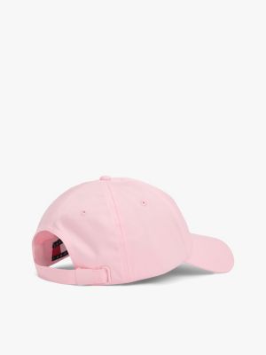 pink heritage logo patch baseball cap for women tommy jeans