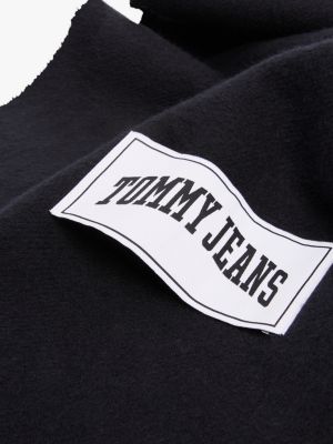 écharpe varsity à franges et logo noir pour femmes tommy jeans