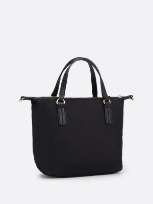 borsa tote con monogramma th nero da donne tommy hilfiger