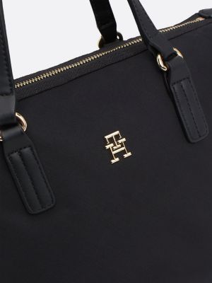 borsa tote con monogramma th nero da donne tommy hilfiger