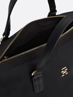 borsa tote con monogramma th nero da donne tommy hilfiger