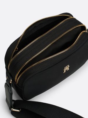 black th monogram camera bag for women tommy hilfiger