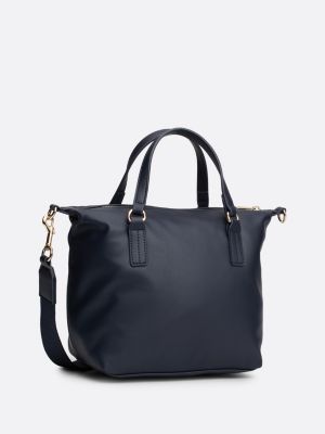 borsa tote con monogramma th blu da donne tommy hilfiger