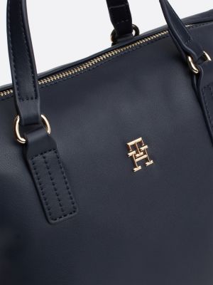 borsa tote con monogramma th blu da donne tommy hilfiger