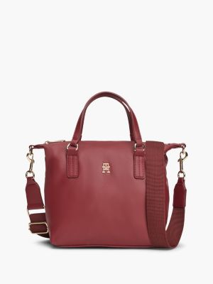 rot tote-bag mit th-monogramm für damen - tommy hilfiger