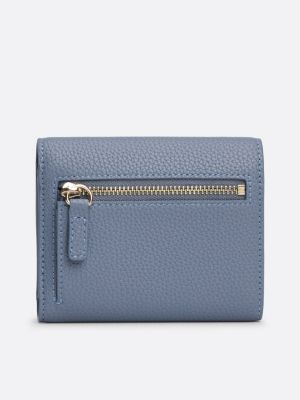 cartera plegable con monograma th azul de mujeres tommy hilfiger