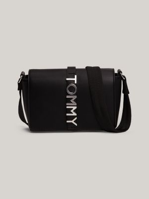 borsa a tracolla city con patta e logo black da donne tommy jeans