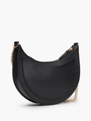 black chain strap leather shoulder bag for women tommy hilfiger