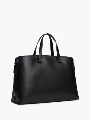 black th monogram tote for women tommy hilfiger