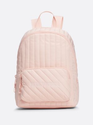 pink kids' hilfiger monotype quilted backpack for girls tommy hilfiger