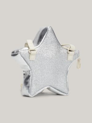 borsa a tracolla bambina con glitter grigio da bambine tommy hilfiger