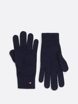 blau beanie und handschuhe mit flag im geschenkset für damen - tommy hilfiger