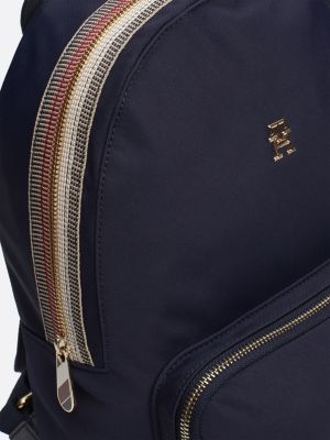 zaino con monogramma th e dettaglio iconico blu da donne tommy hilfiger