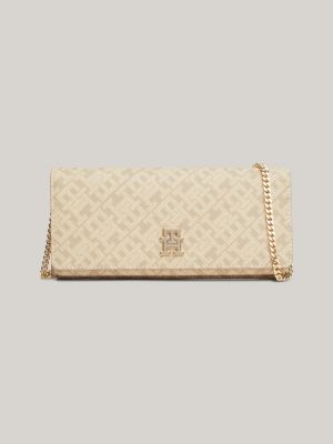 pochette th monoplay con catenella beige da donne tommy hilfiger