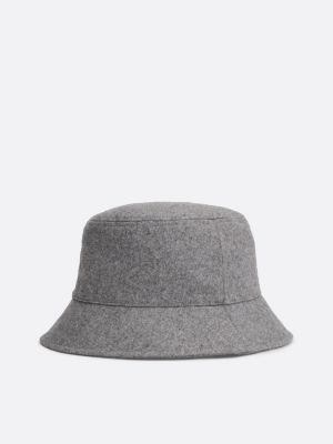 grey th monogram wool blend bucket hat for women tommy hilfiger