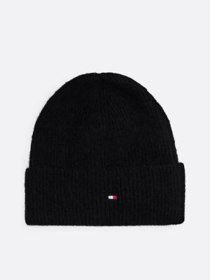 coffret cadeau bonnet et écharpe à drapeau noir pour femmes tommy hilfiger