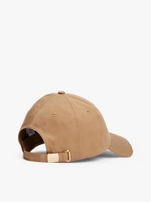 brown chic six panel baseball cap for women tommy hilfiger