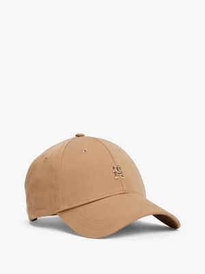 brown chic six panel baseball cap for women tommy hilfiger